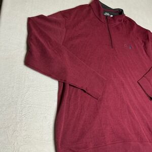 NWT Polo Ralph Lauren Men Burgundy Quarter Zip Pullover Sweatshirt Big Tall 4XB